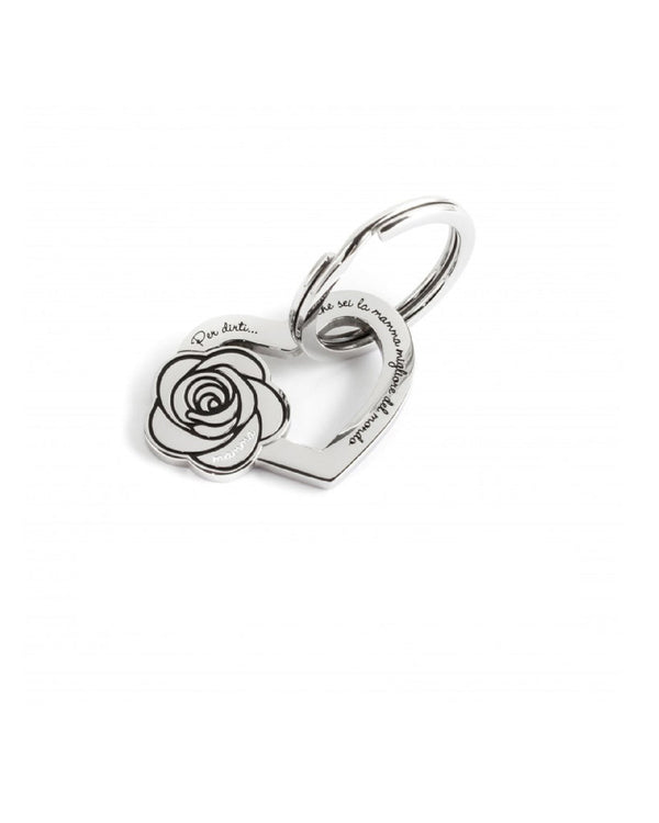 15pc010 Portachiavi con rosa per mamma