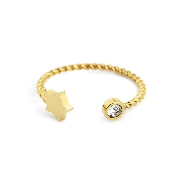 18an042g-f Anello falangina con stella