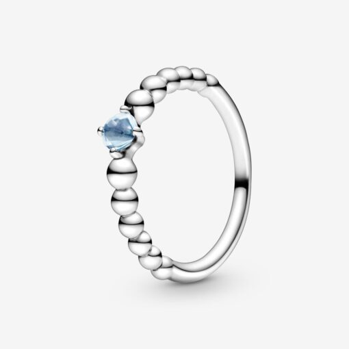 198598c01 Anello azzurro acqua decorato con sfere