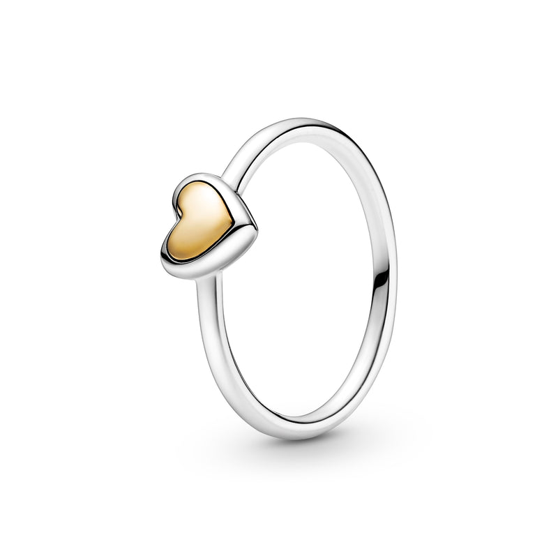 199396c00 Anello con cuore dorato a cupola