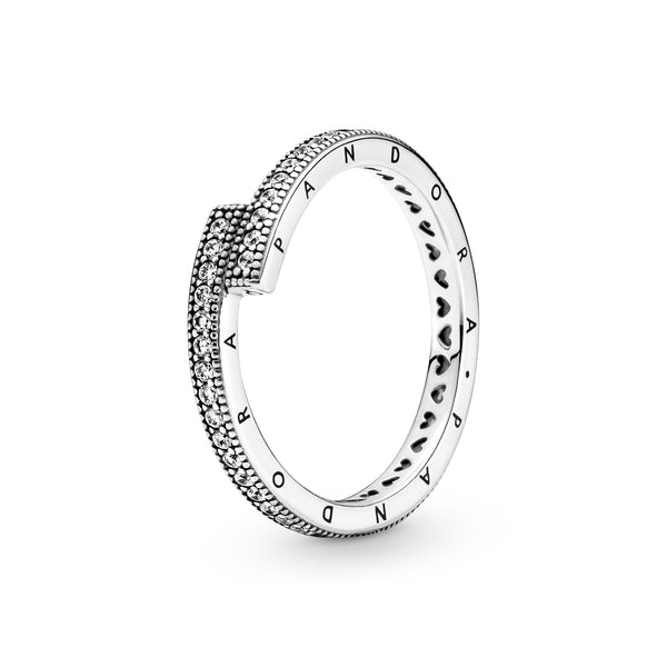 199491c01 Anello Scintillante Logo Pandora e Cuori