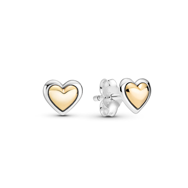 299389c00 Orecchini a lobo con cuore dorato a cupola
