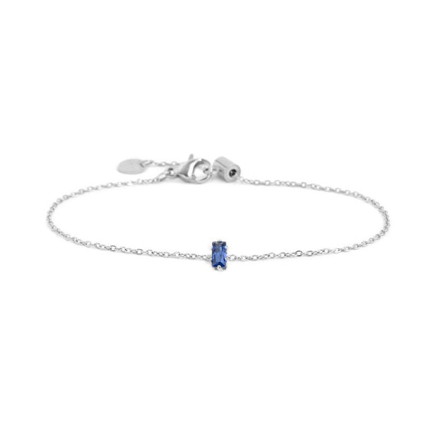 2br0100-b Bracciale con cristallo baguette colore blu