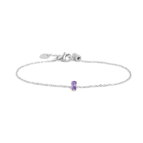 2br0100-p Bracciale con cristallo baguette colore viola