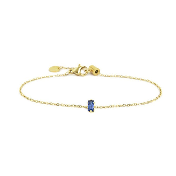 2br0100g-b Bracciale con cristallo baguette colore blu