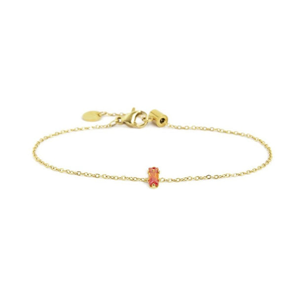 2br0100g-h Bracciale con cristallo baguette colore arancione