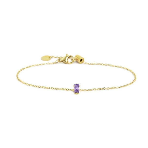 2br0100g-p Bracciale con cristallo baguette colore viola