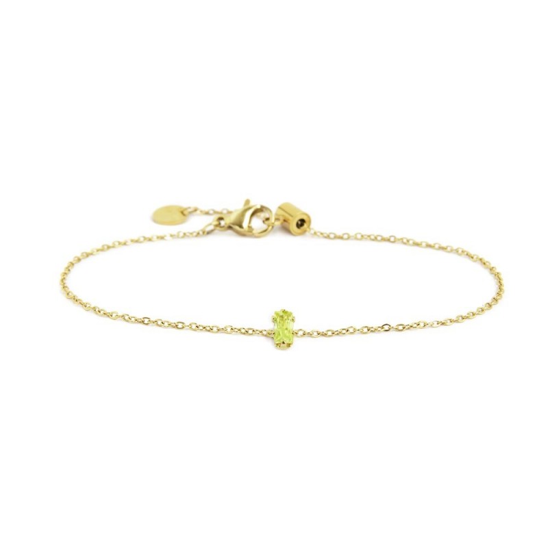 2br0100g-v Bracciale con cristallo baguette colore verde