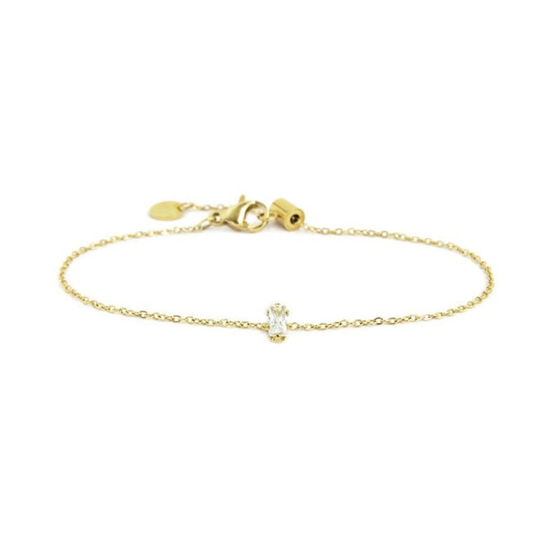 2br0100g-w Bracciale con cristallo baguette colore bianco