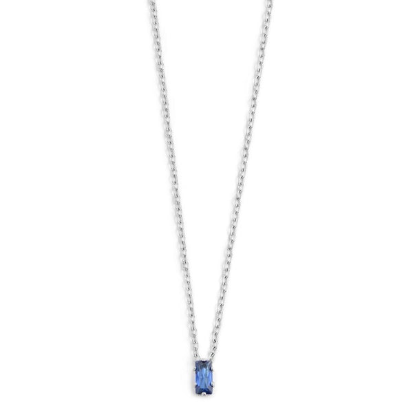 2cn0048-b Collana con cristallo baguette colore blu