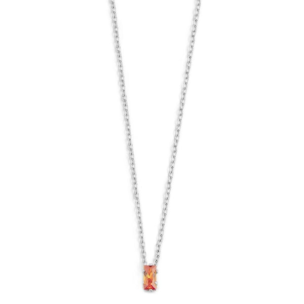 2cn0048-h Collana con cristallo baguette colore arancione