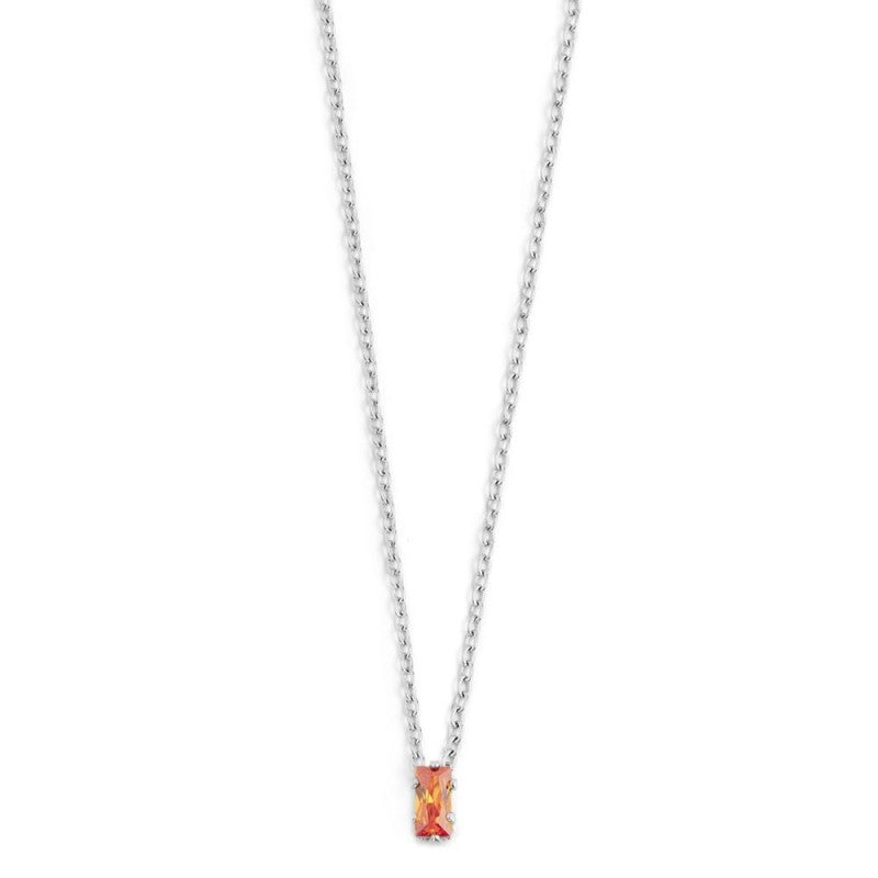 2cn0048-h Collana con cristallo baguette colore arancione