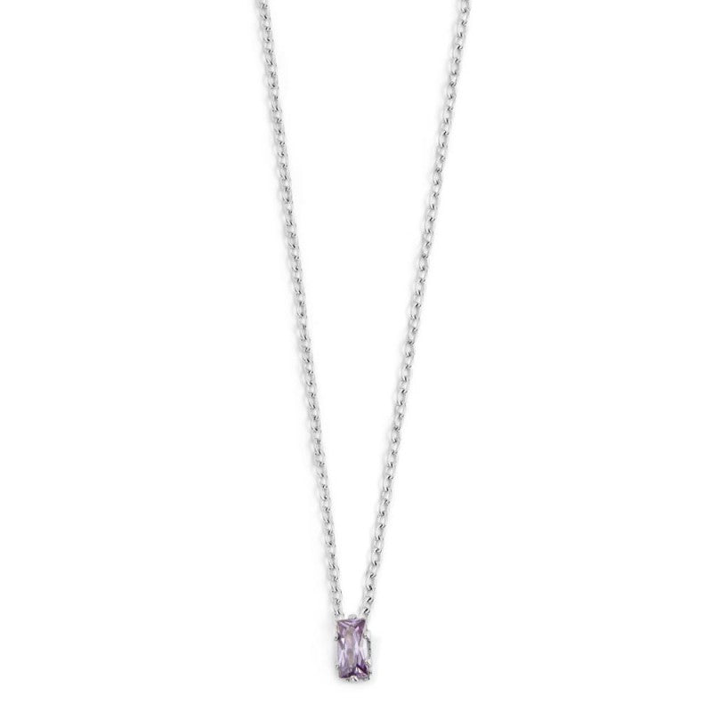 2cn0048-p Collana con cristallo baguette colore viola