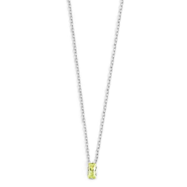 2cn0048-v Collana con cristallo baguette colore verde