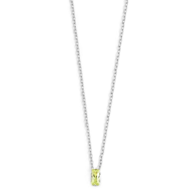 2cn0048-v Collana con cristallo baguette colore verde