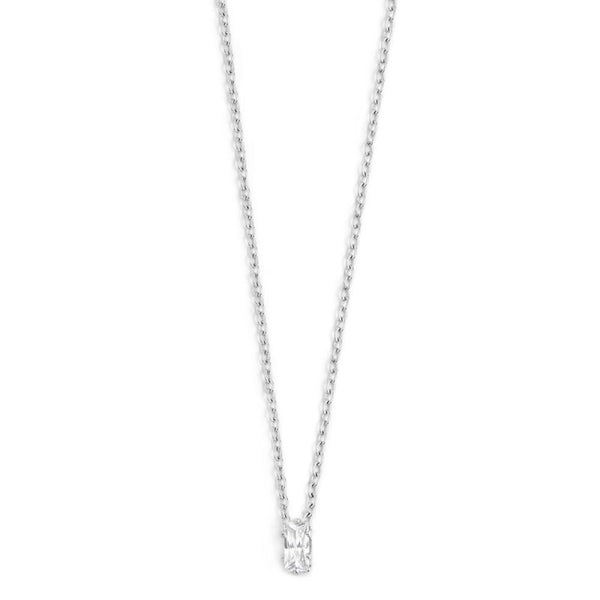 2cn0048-w Collana con cristallo baguette colore bianco