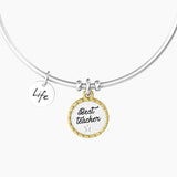 Bracciale rigido maestra con ciondolo "MELA | BEST TEACHER" - Gioielleria Fondente