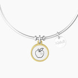 Bracciale rigido maestra con ciondolo "MELA | BEST TEACHER" - Gioielleria Fondente