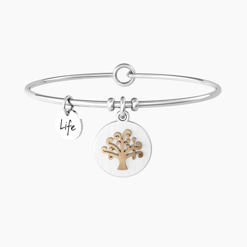 Bracciale rigido con ciondolo "ALBERO DELLA VITA | BEAUTIFUL LIFE" - Gioielleria Fondente