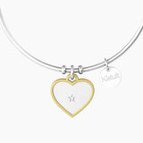 Bracciale rigido sorella con ciondolo e frase "CUORE | COME SORELLE" - Gioielleria Fondente