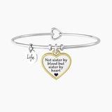 Bracciale rigido sorella con ciondolo e frase "CUORE | COME SORELLE" - Gioielleria Fondente