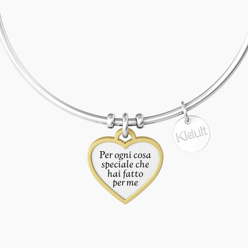 Bracciale rigido mamma con ciondolo "CUORE | MAMMA TI VOGLIO BENE" - Gioielleria Fondente