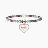 Bracciale elastico amica con pietre multicolor "CUORE | AMICA" - Gioielleria Fondente
