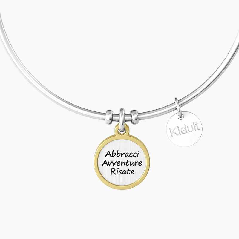 Bracciale rigido con ciondolo tondo amicizia "LA NOSTRA AMICIZIA…" - Gioielleria Fondente