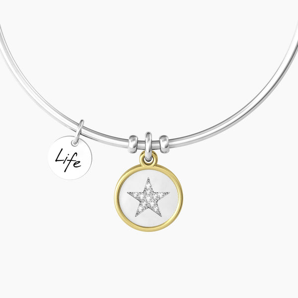 Bracciale rigido con ciondolo stella "STELLA | TODAY IS YOUR DAY" - Gioielleria Fondente