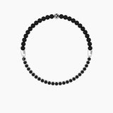 Bracciale elastico con agata nera "BE DIFFERENT" - Gioielleria Fondente
