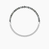 Bracciale elastico con agata grigia "BE DIFFERENT" - Gioielleria Fondente