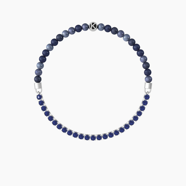 Bracciale elastico con sodalite blu "BE DIFFERENT" - Gioielleria Fondente