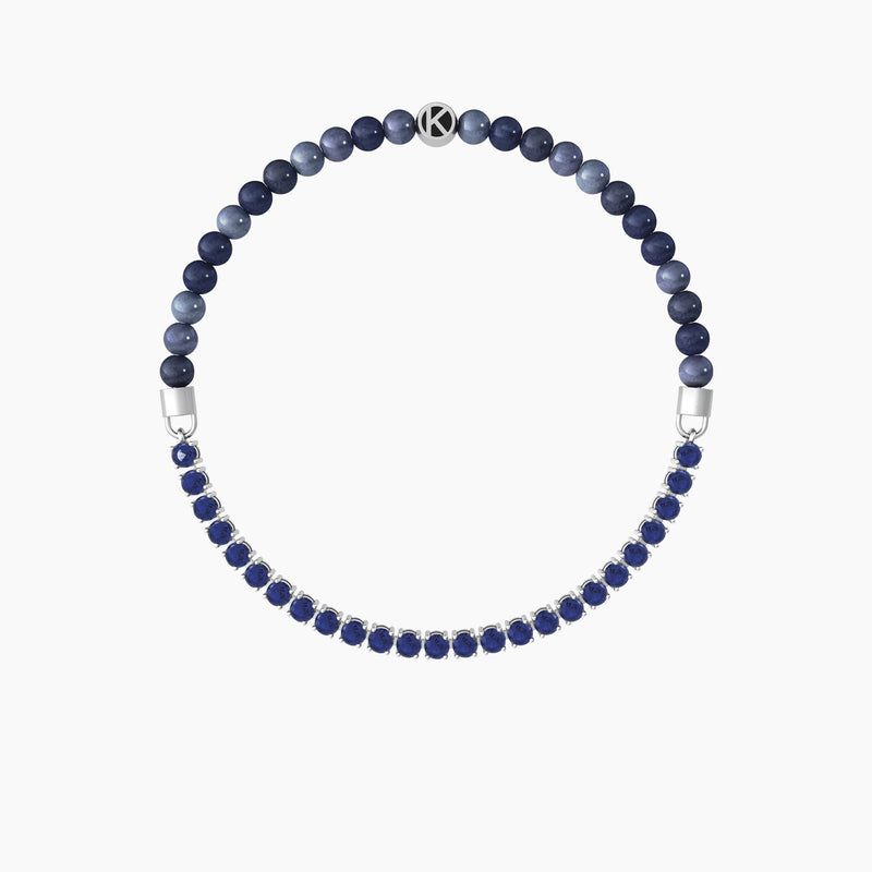 Bracciale elastico con sodalite blu "BE DIFFERENT" - Gioielleria Fondente