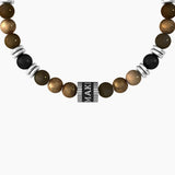 Bracciale con occhio di tigre e agata nera "Make a Wish" - Gioielleria Fondente