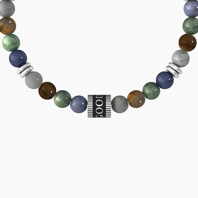 Bracciale elastico con pietre multicolor "Good Luck" - Gioielleria Fondente