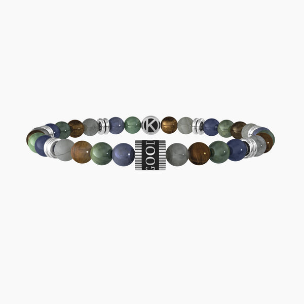 Bracciale elastico con pietre multicolor "Good Luck" - Gioielleria Fondente