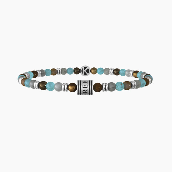 Bracciale elastico con pietre multicolor e frase "FREE SOUL" - Gioielleria Fondente