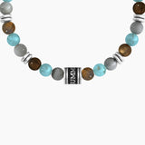 Bracciale elastico  con pietre multicolor e frase "SUMMER VIBES" - Gioielleria Fondente