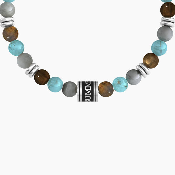 Bracciale elastico  con pietre multicolor e frase "SUMMER VIBES" - Gioielleria Fondente