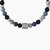 Bracciale elastico con pietre colorate e charm "MAI MOLLARE!" - Gioielleria Fondente