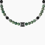 Bracciale con agata nera e giada verde "CREDICI" - Gioielleria Fondente