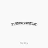 Bracciale con agata nera e piastra rettangolare "FOOTBALL IS A STATE OF MIND" - Gioielleria Fondente