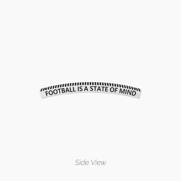 Bracciale con agata nera e piastra rettangolare "FOOTBALL IS A STATE OF MIND" - Gioielleria Fondente