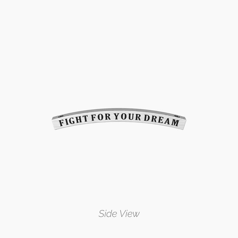 Bracciale con occhio di tigre, agata nera e piastra "FIGHT FOR YOUR DREAM" - Gioielleria Fondente