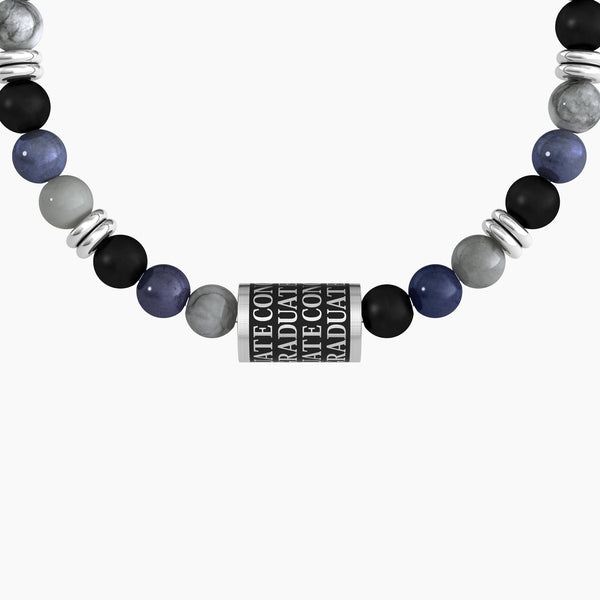 Bracciale con charm e pietre colorate "GRAD | CONGRATULAZIONI" - Gioielleria Fondente