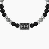 Bracciale buona fortuna con charm e agata nera "BUONA FORTUNA" - Gioielleria Fondente