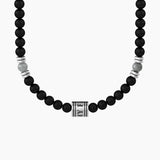 Collana my family con agata nera e grigia "MY FAMILY" - Gioielleria Fondente