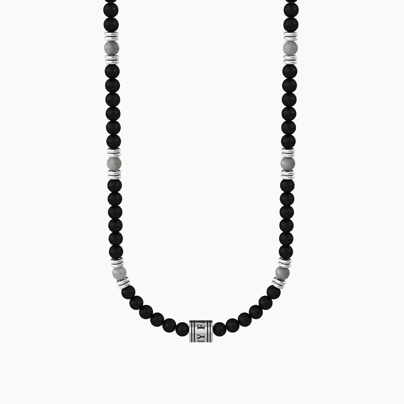 Collana my family con agata nera e grigia "MY FAMILY" - Gioielleria Fondente