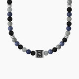 Collana carpe diem con agata nera, grigia e charm "CARPE DIEM" - Gioielleria Fondente