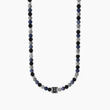 Collana carpe diem con agata nera, grigia e charm "CARPE DIEM" - Gioielleria Fondente